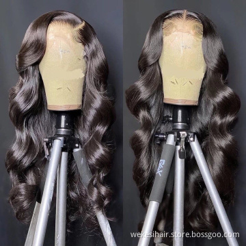 Body Wave 13*4 Lace Frontal Human Virgin Hair Wigs Full Cuticle Aligned Unprocessed Indian Virgin Hair Wigs Body Wave